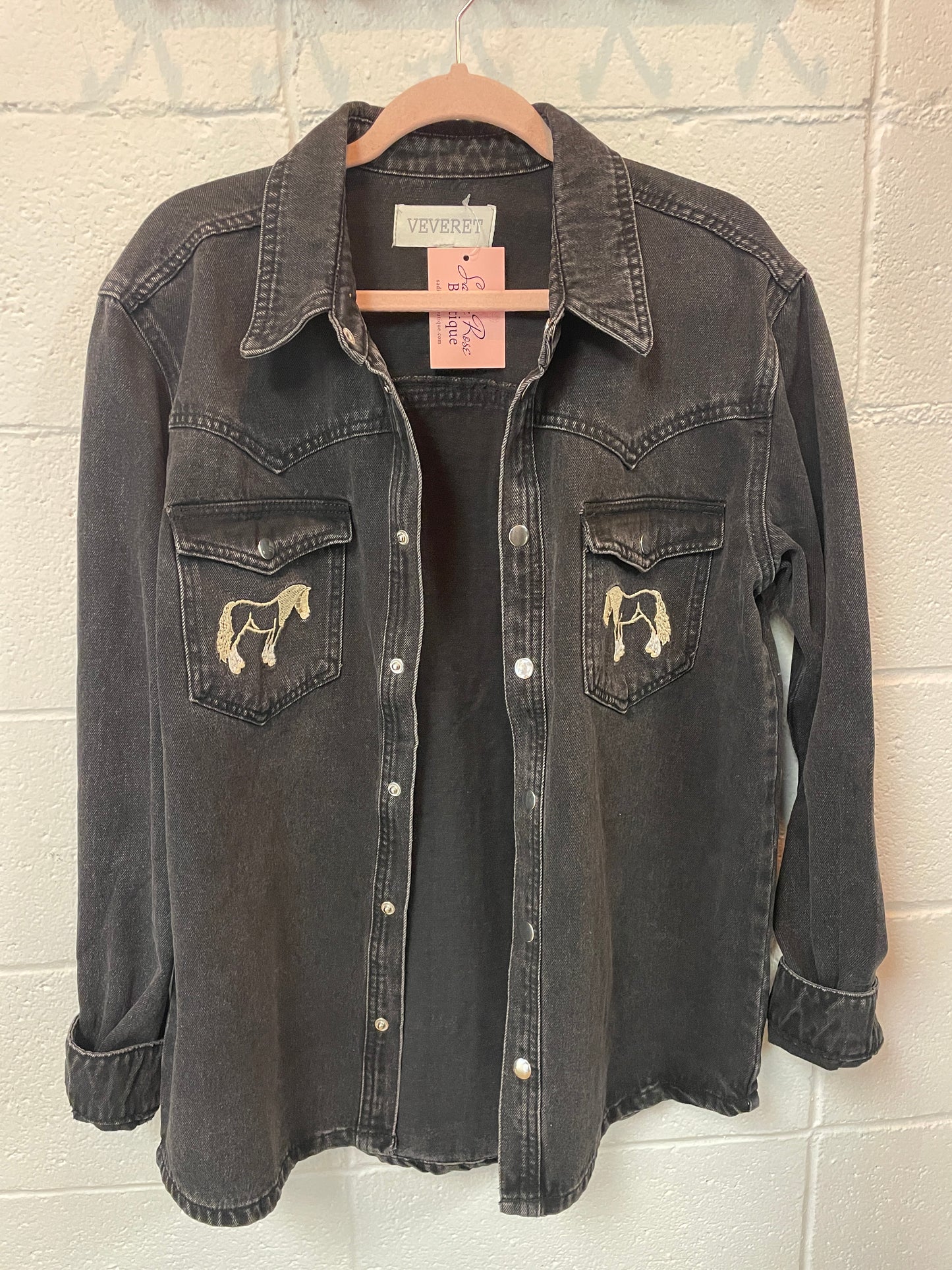 Denim Embroidered Horse Jacket