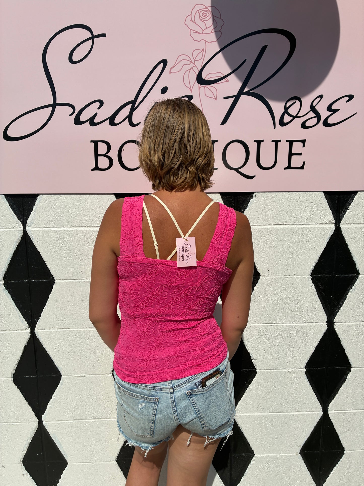 Floral Fuchsia Seamless Tank