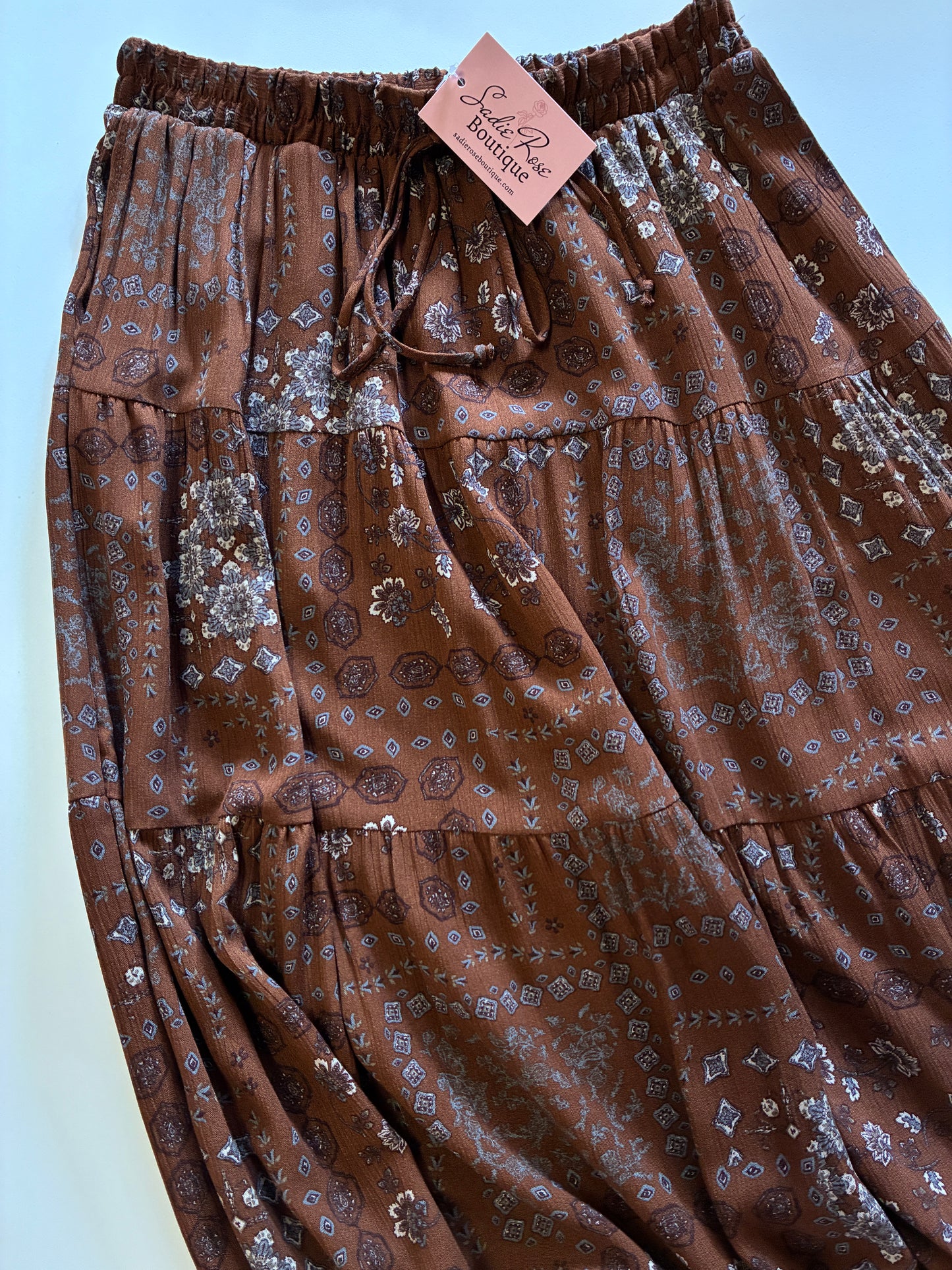 Brown Bandana Print Skirt