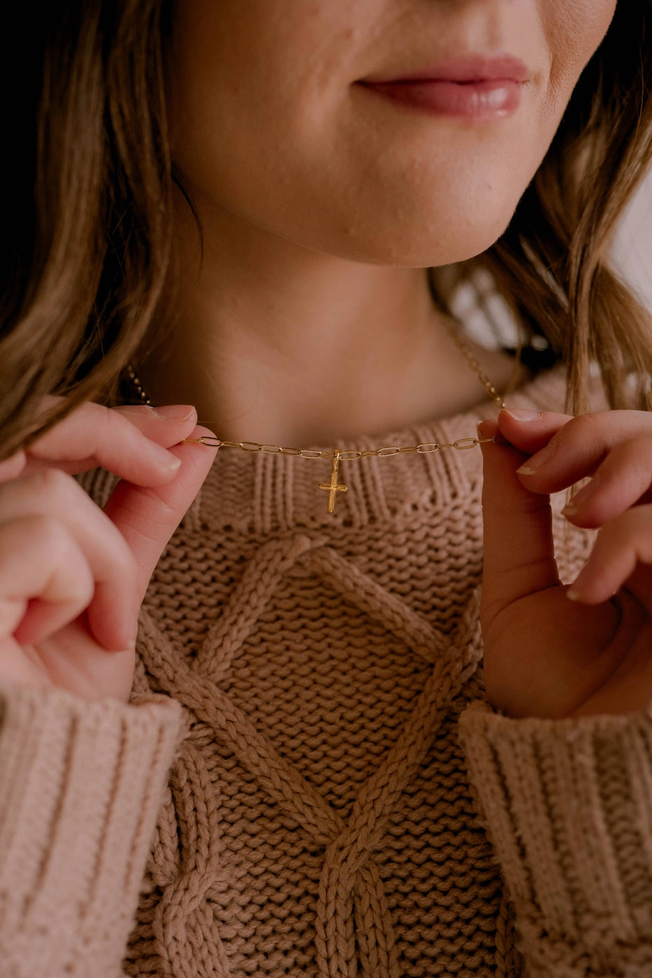 Delicate Gold Cross Necklace