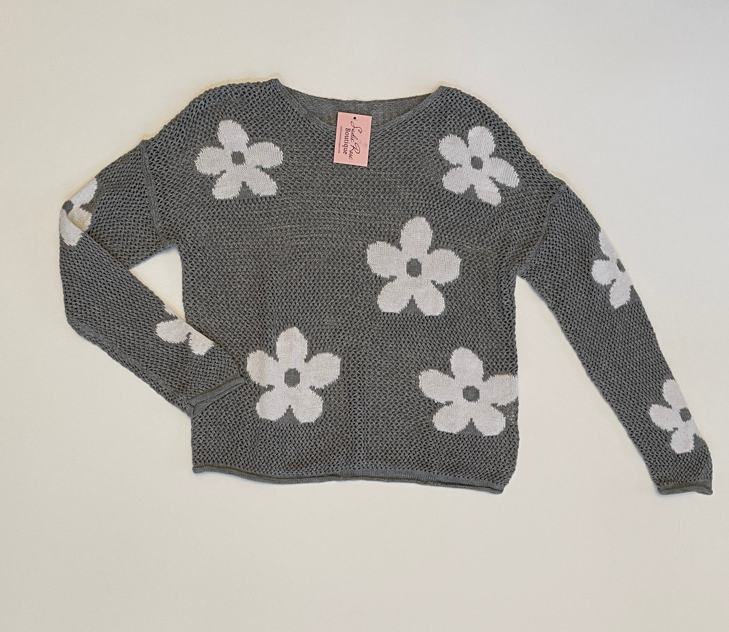 Floral Hollow Knit Sweater
