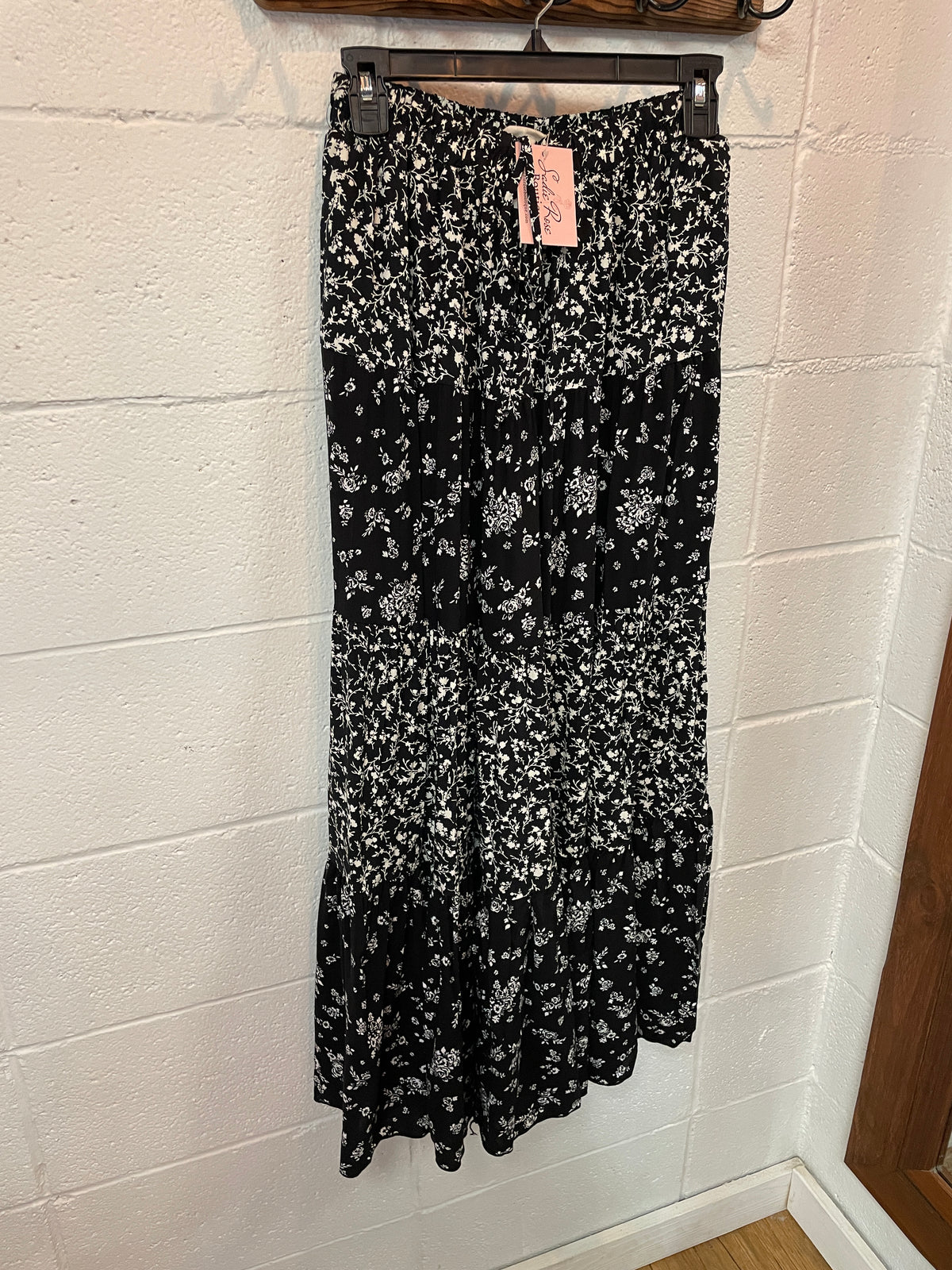 Black And White Floral Maxi Skirt