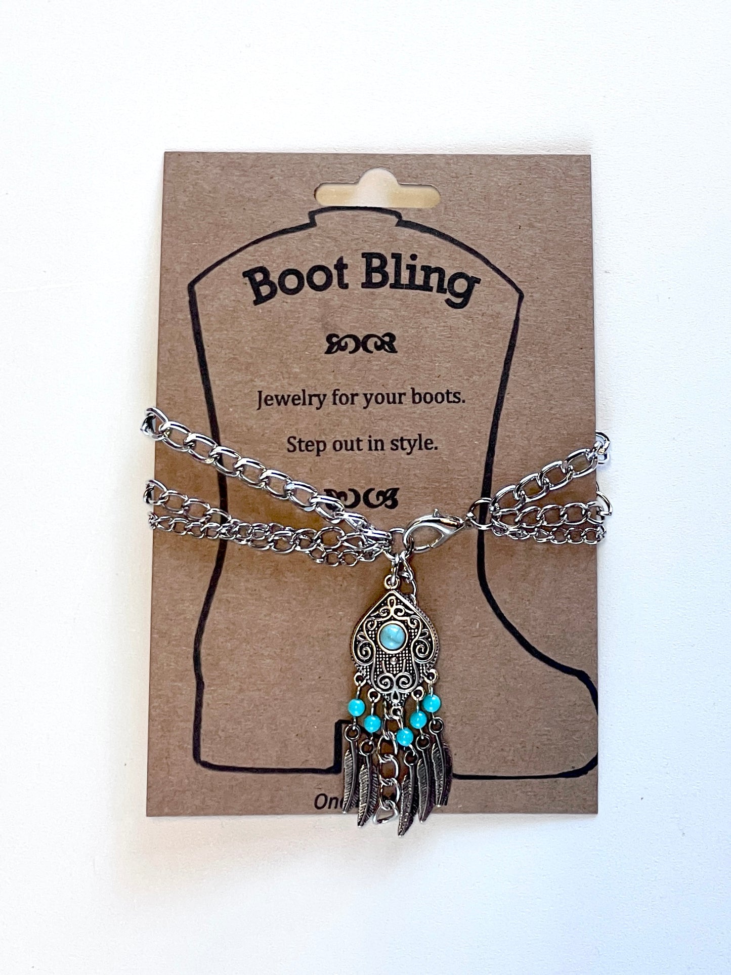 Boot Bling Aztec Feather Design