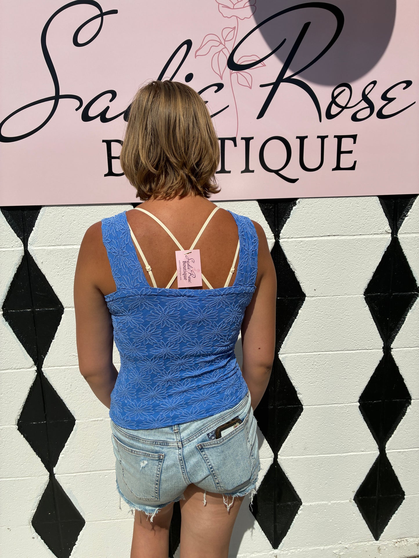 Floral Blue Seamless Tank