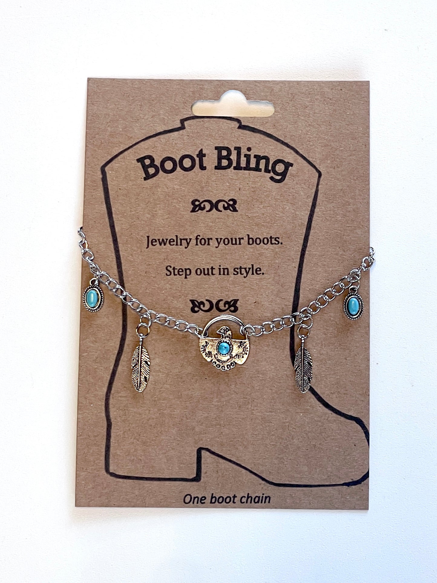 Boot Bling Bird & Feathers