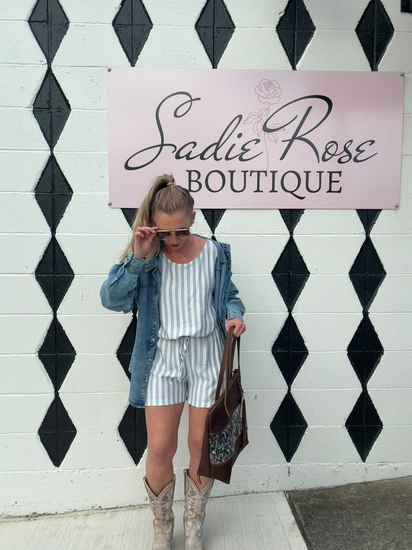 Blue & White Striped Set