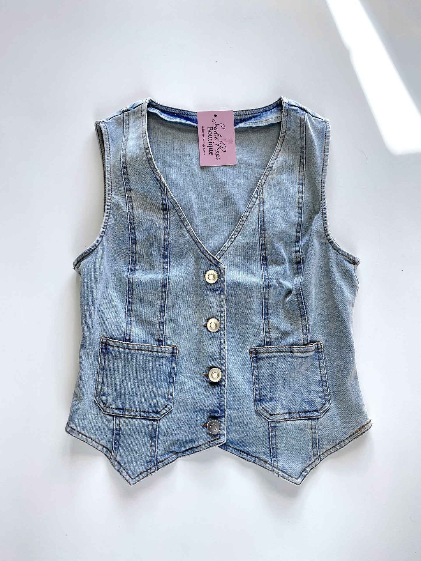 Light Wash Denim Vest