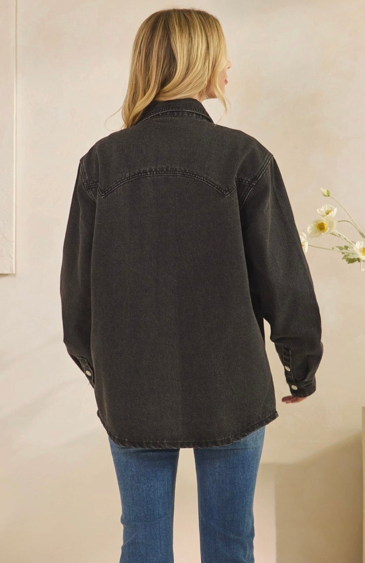Denim Embroidered Horse Jacket