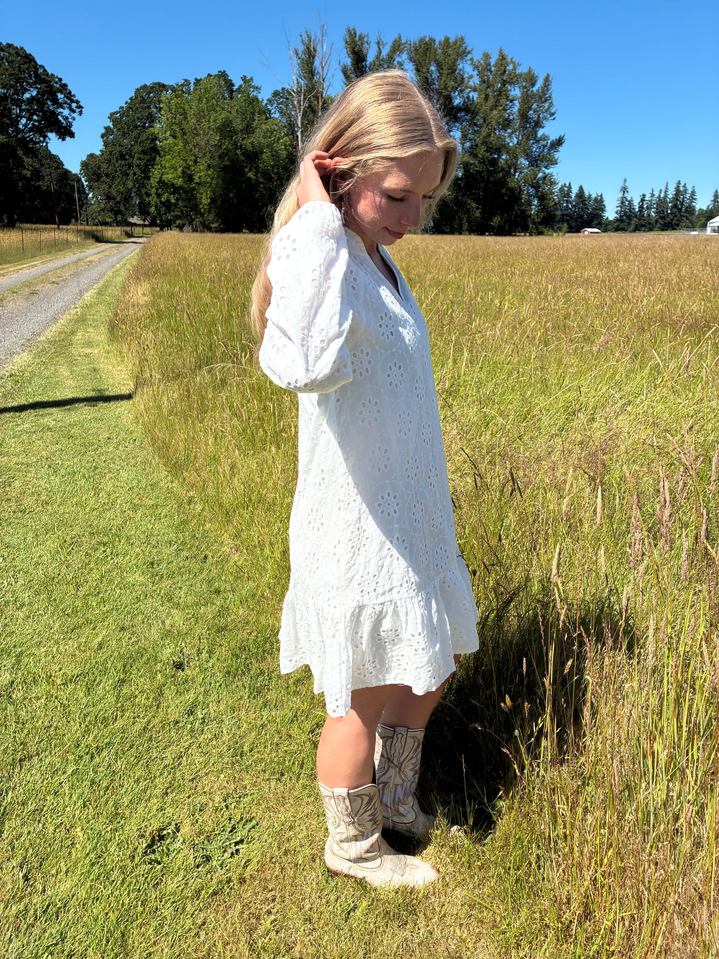 White Embroidered Dress