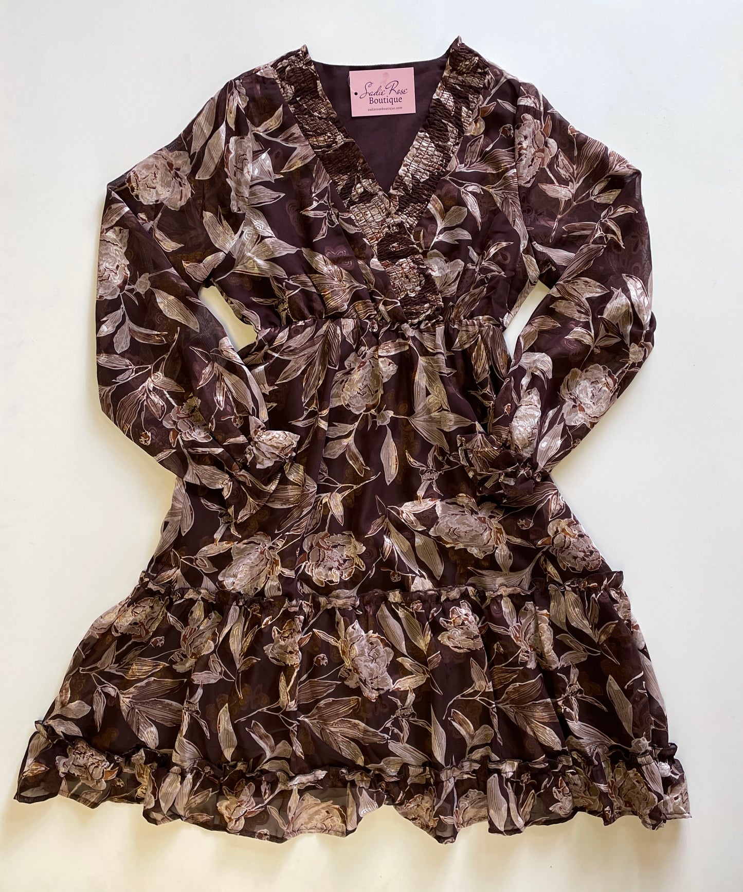 Brown Floral Dress