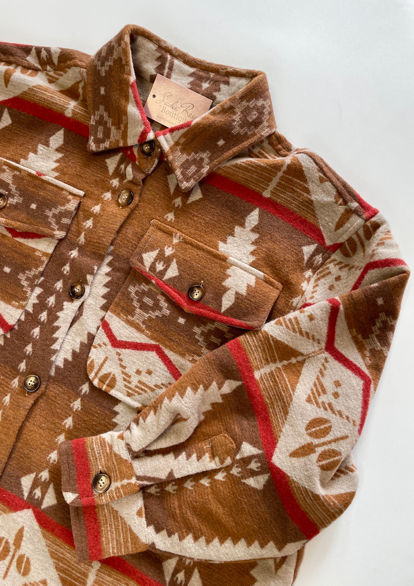 Beige/Brown Aztec Shacket