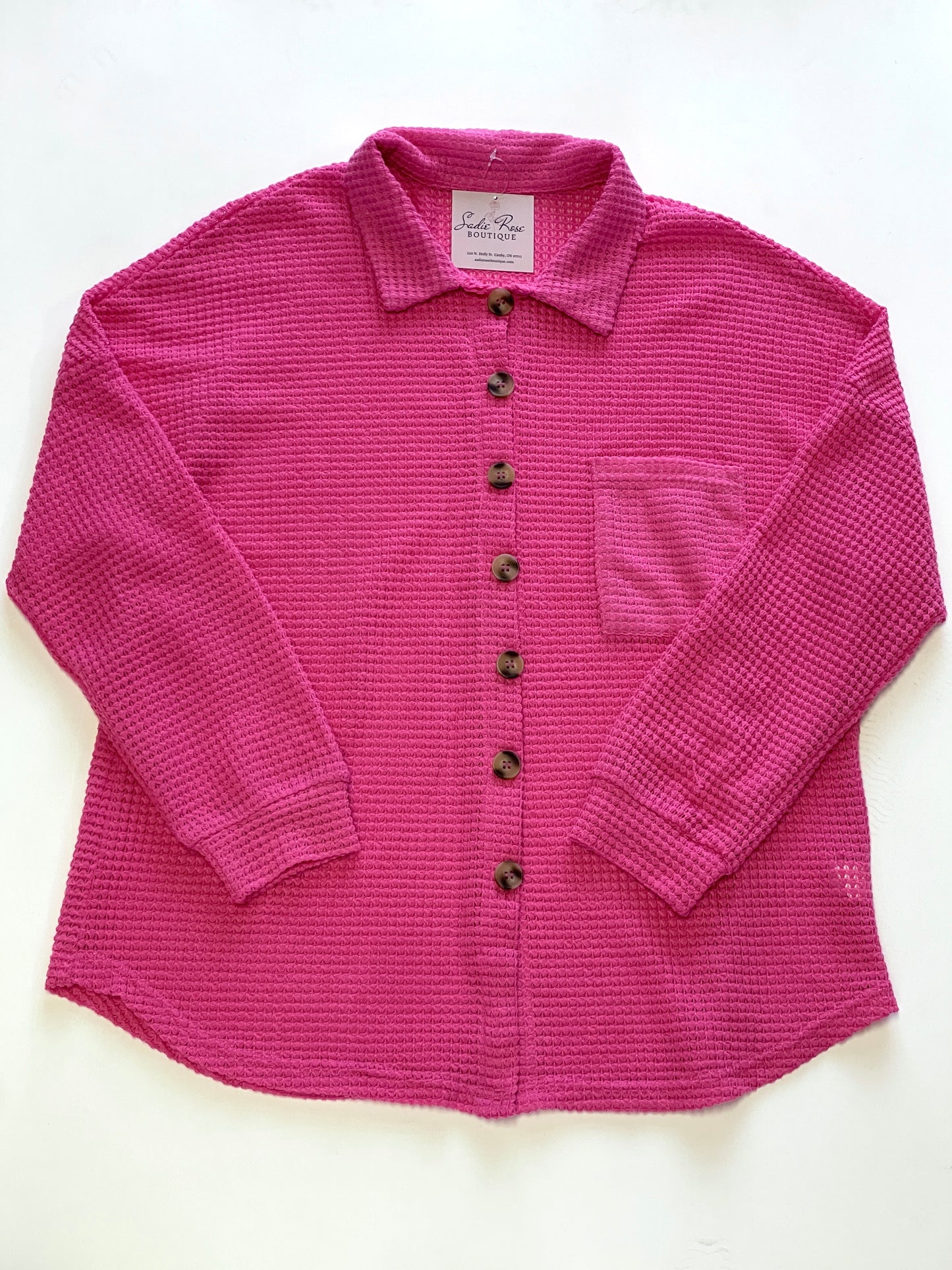 Pink Waffle Knit Jacket