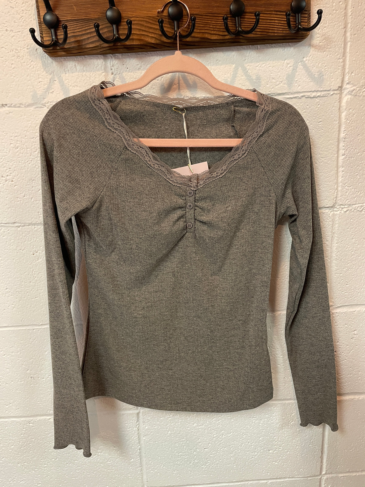 Grey Long Sleeve Top