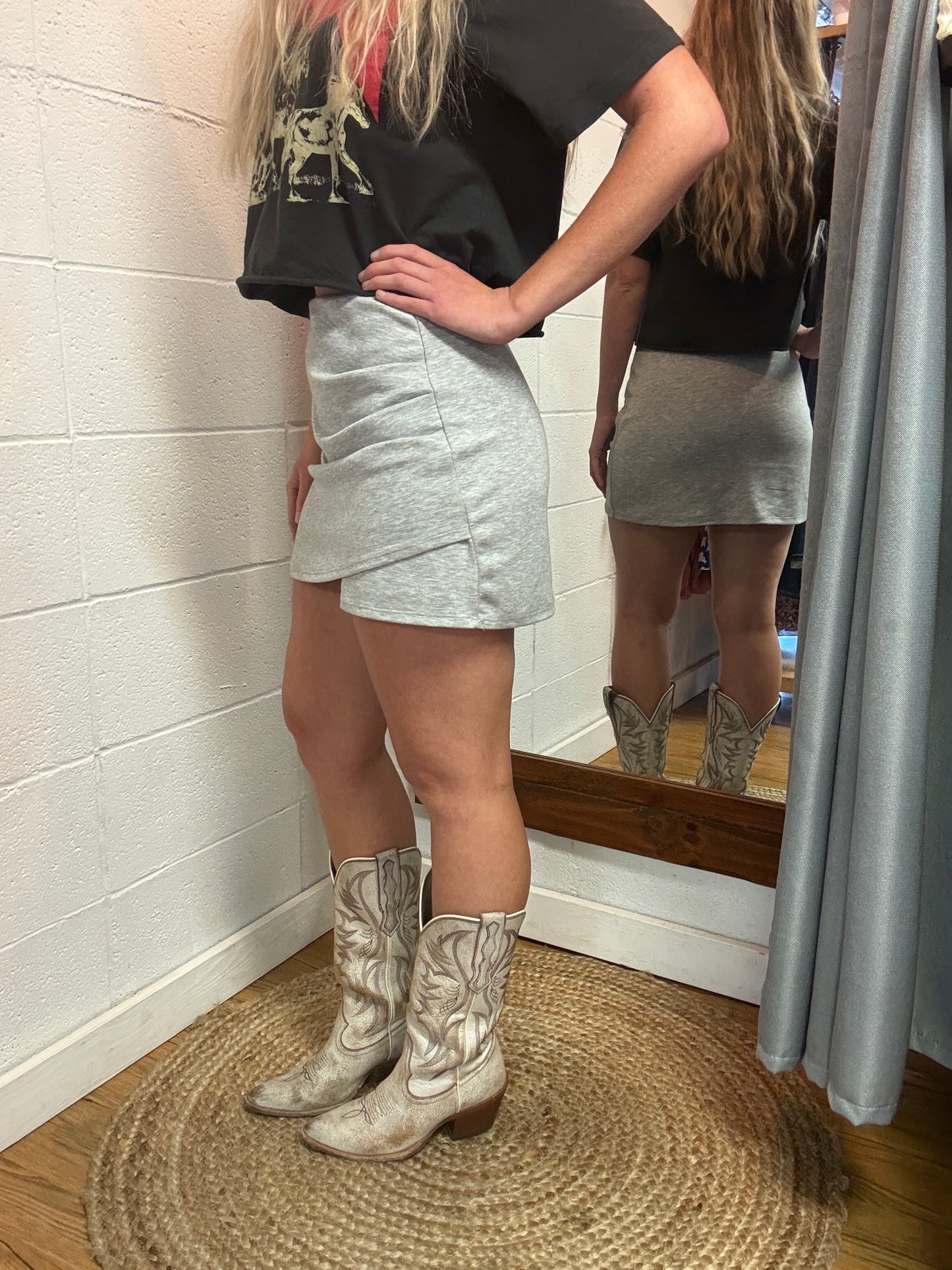Ruched Grey Skort