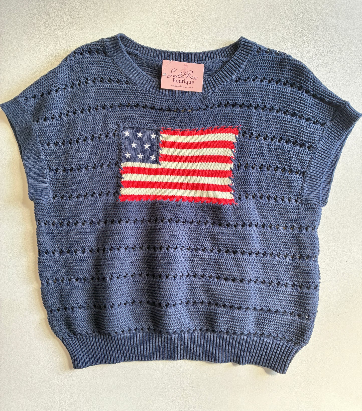 American Flag Knit Top