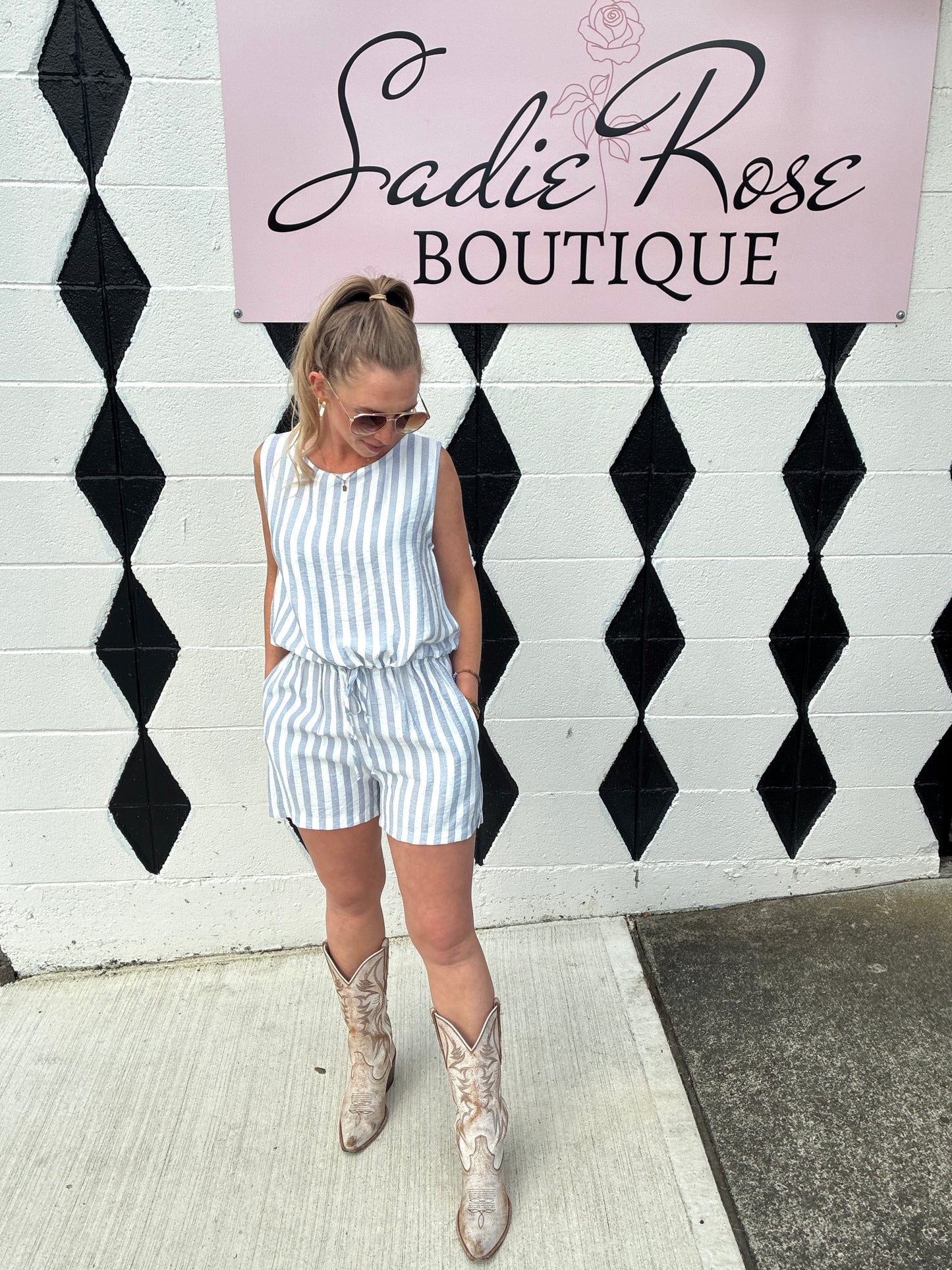 Blue & White Striped Set