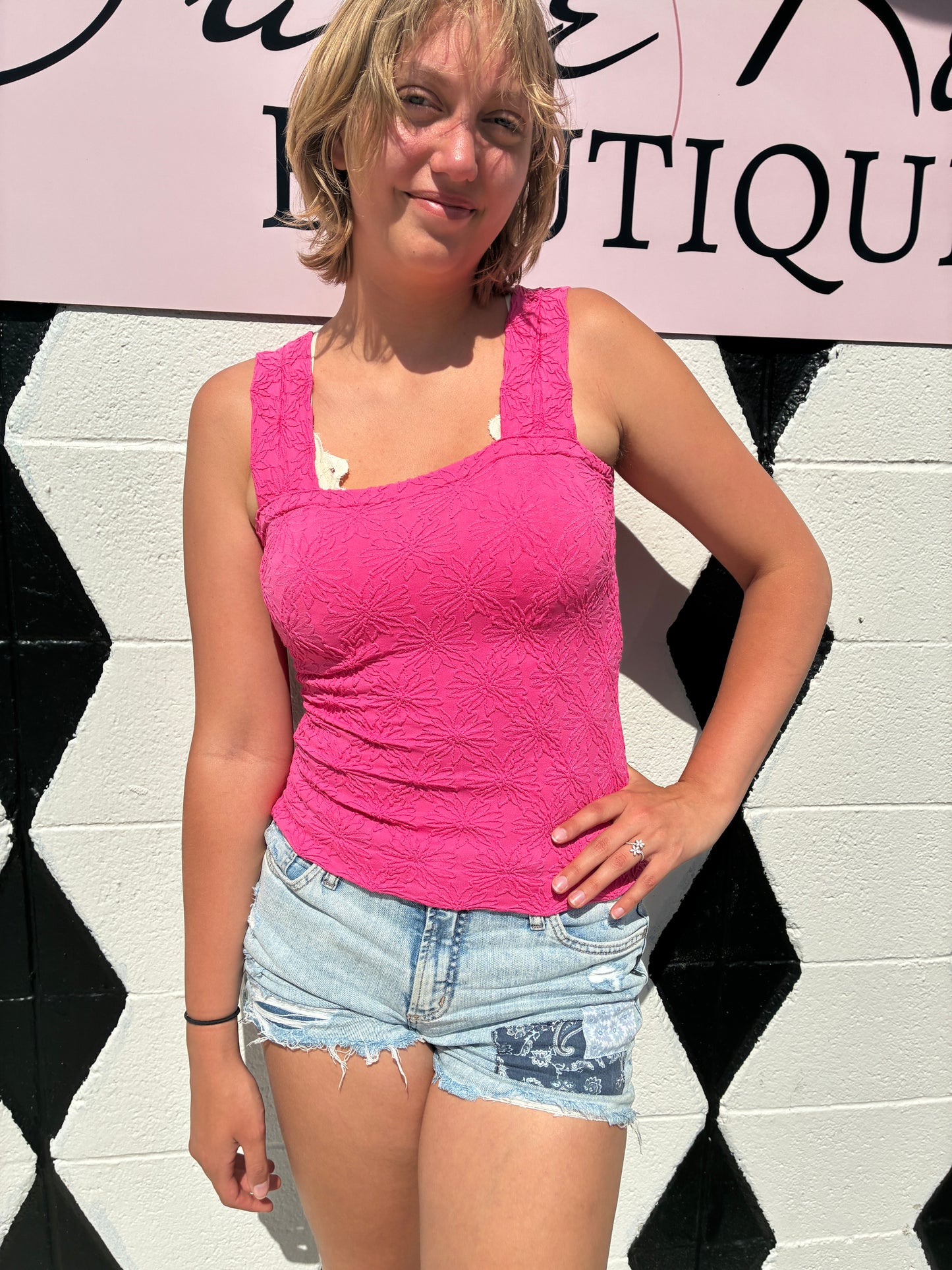 Floral Fuchsia Seamless Tank