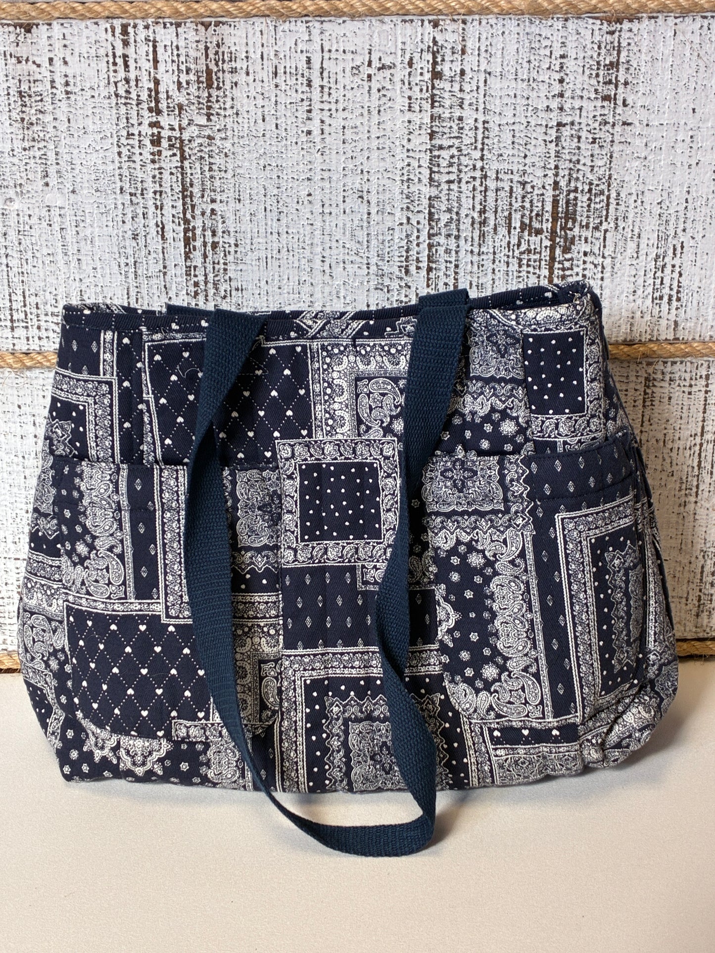 Blue Quilted Tote