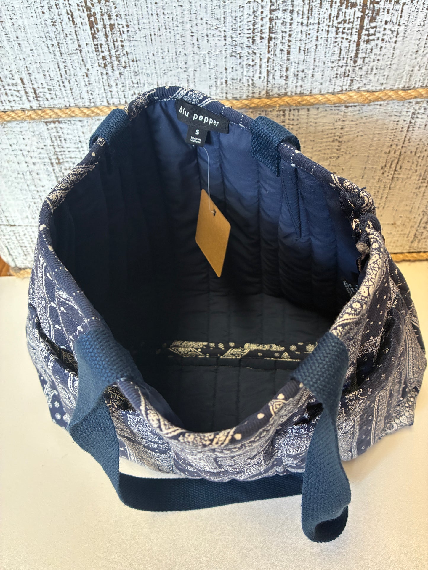 Blue Quilted Tote