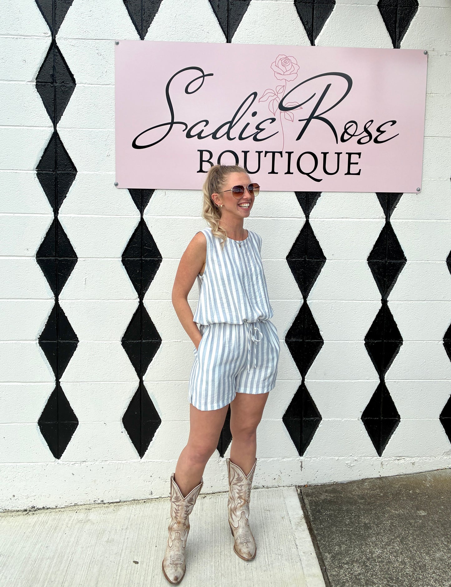 Blue & White Striped Set