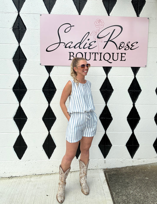 Blue & White Striped Set