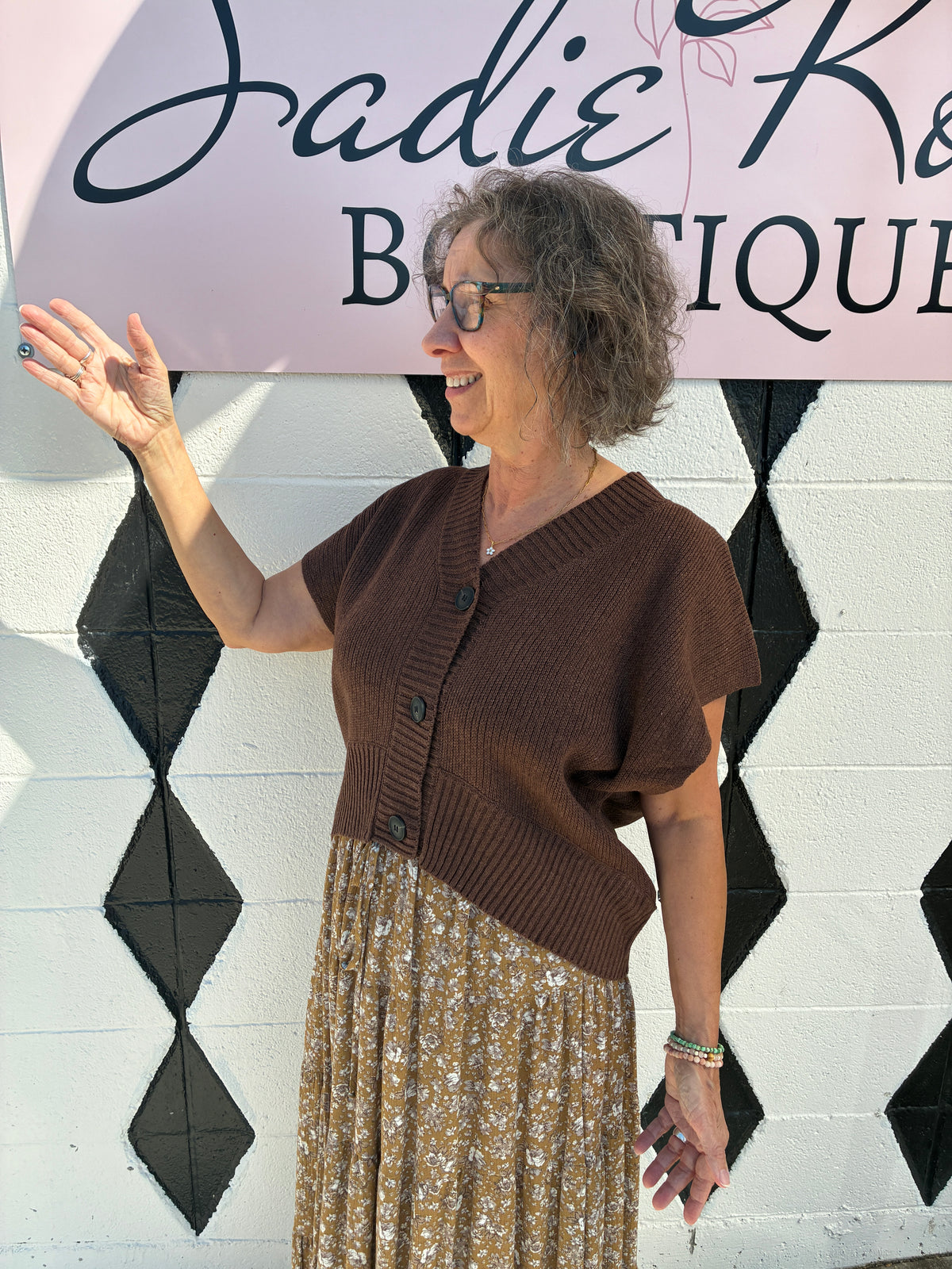 Brown Button Sweater Vest