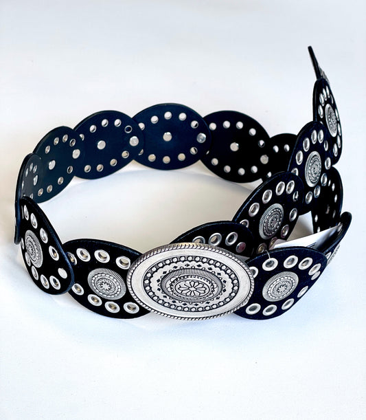 Black Velvet and Silver Belt