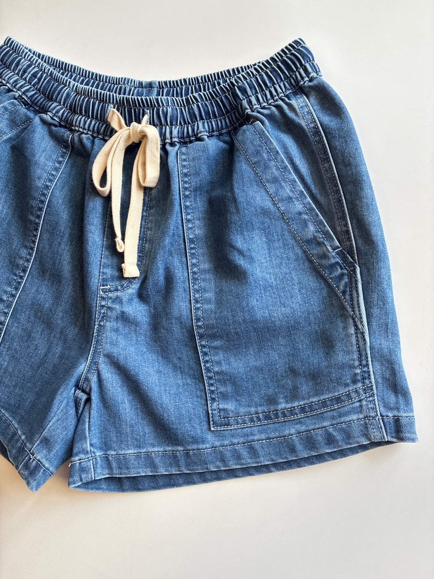 Indigo Drawstring Shorts