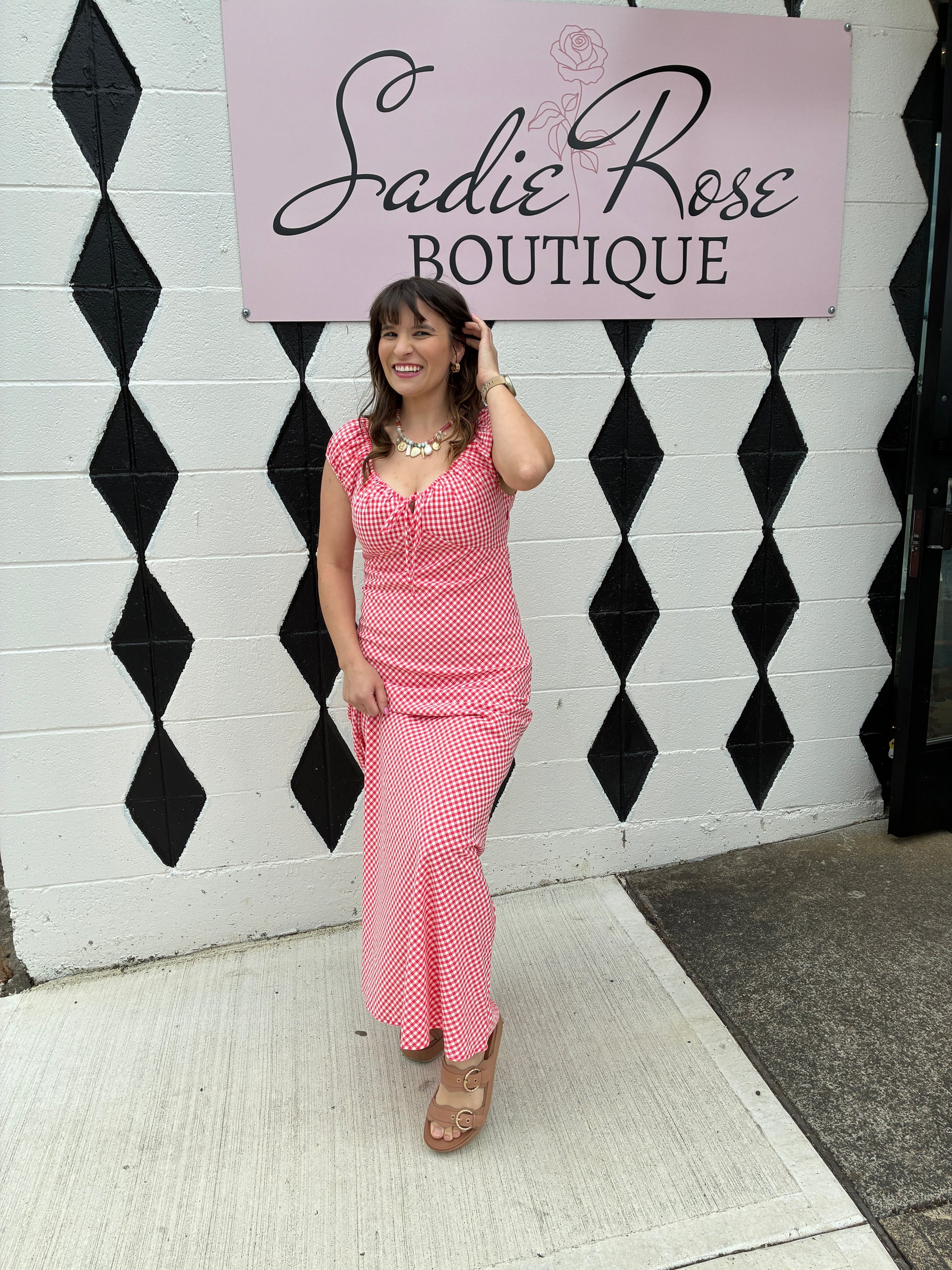 Red and White Milkmaid Dress – Sadie Rose Boutique