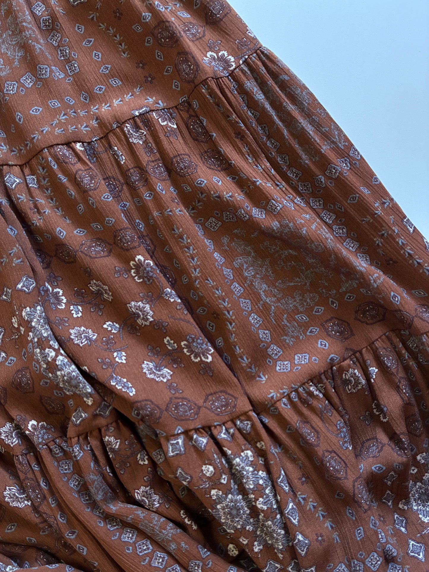 Brown Bandana Print Skirt
