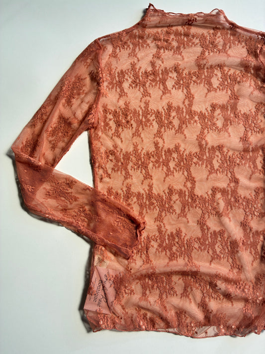 Rust Orange Lace Top