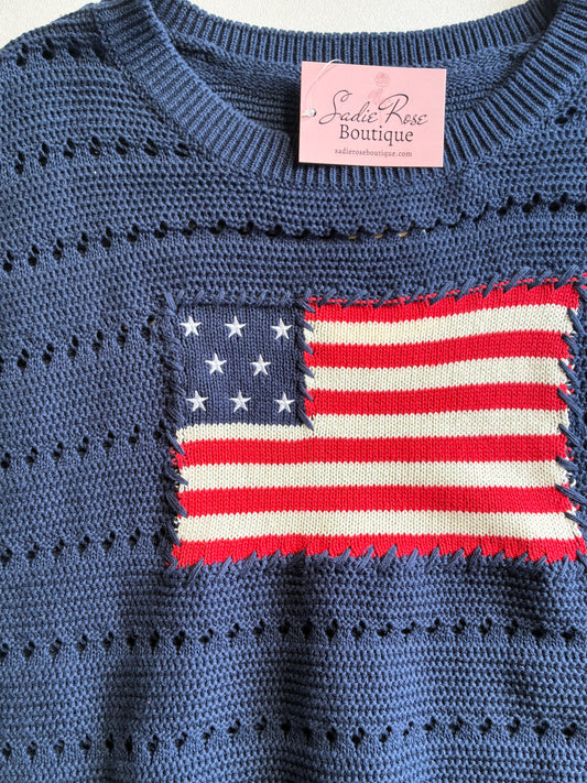 American Flag Knit Top