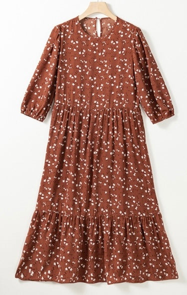 Floral Chestnut Dress