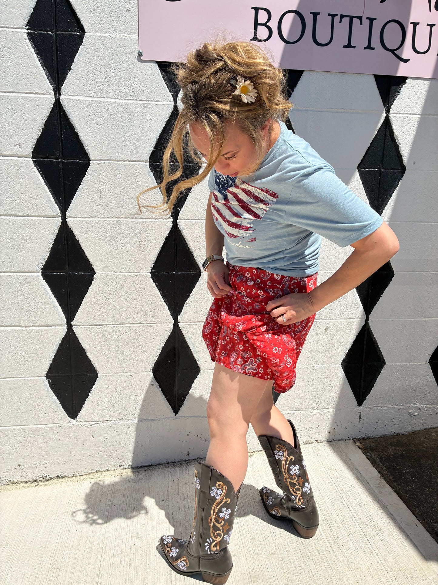 Red Paisley Skort