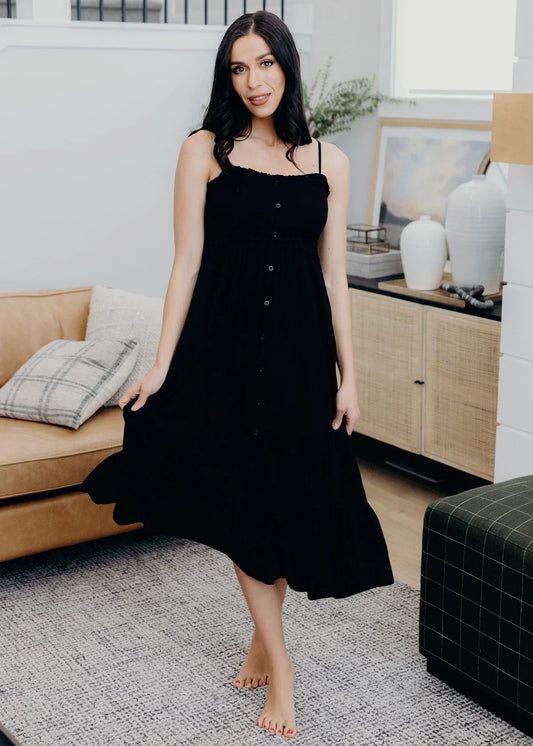 Black Ruched Sundress