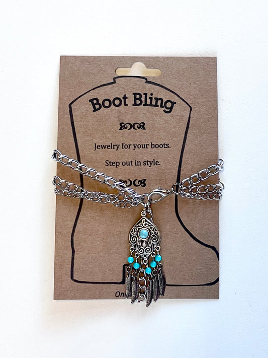 Boot Bling Aztec Feather Design