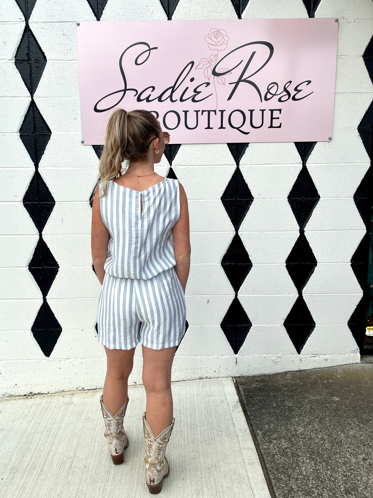Blue & White Striped Set