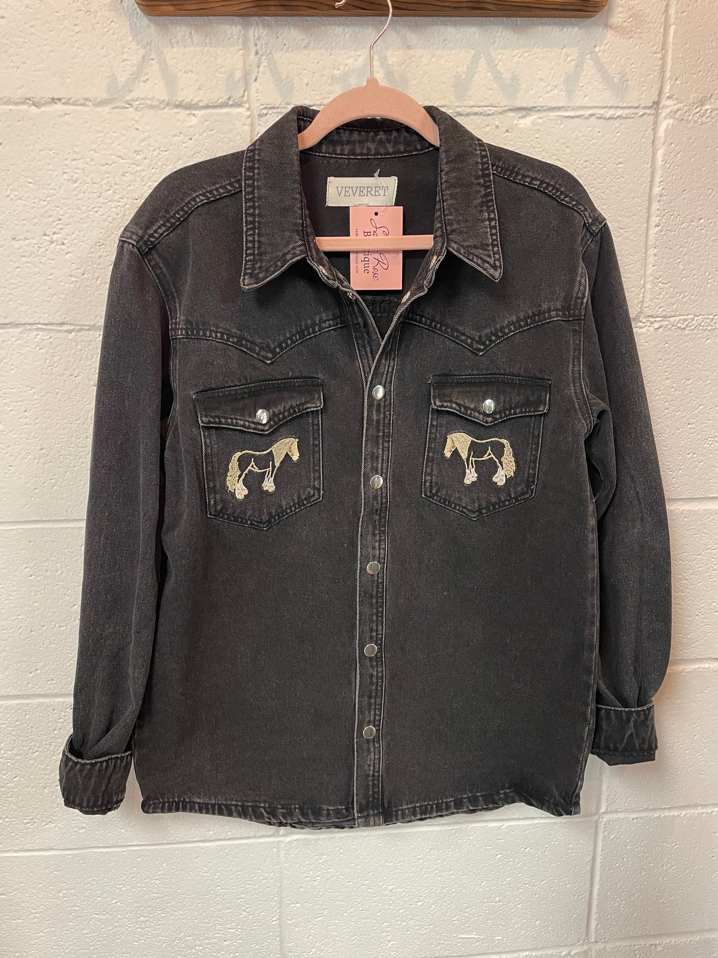 Denim Embroidered Horse Jacket