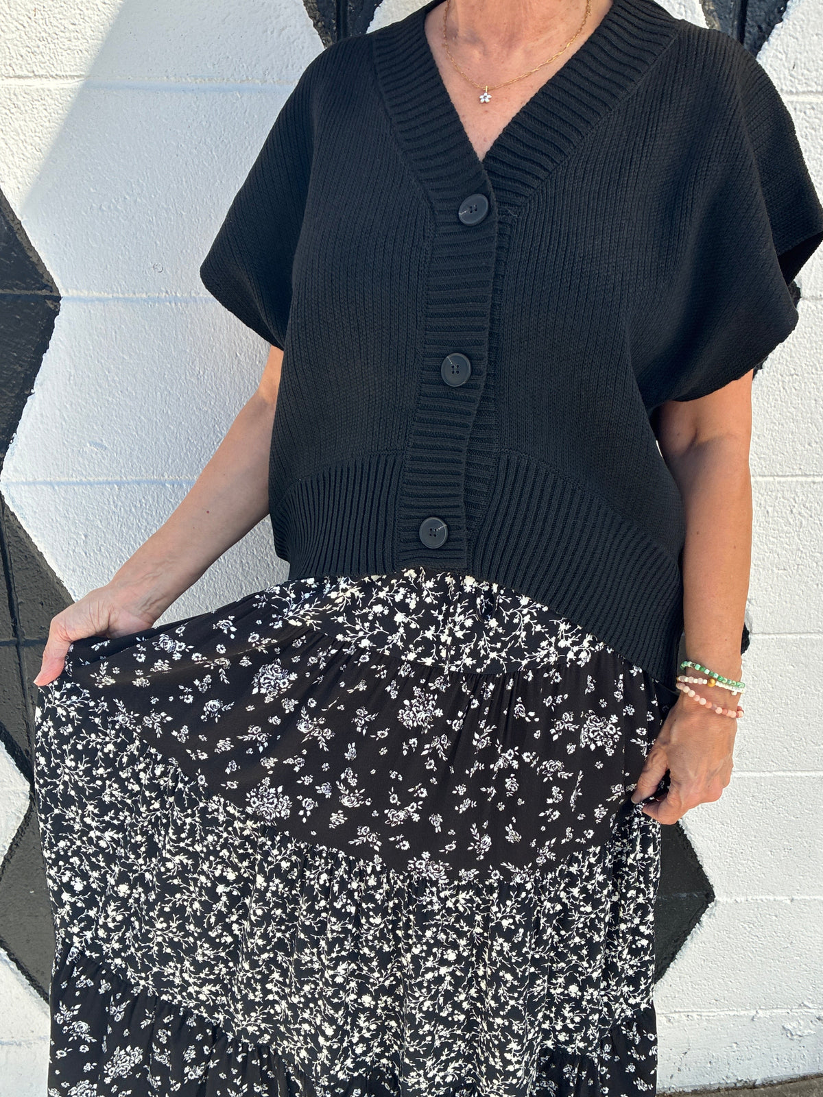 Black Button Sweater Vest