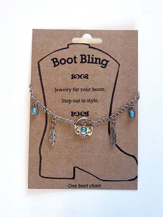 Boot Bling Bird & Feathers