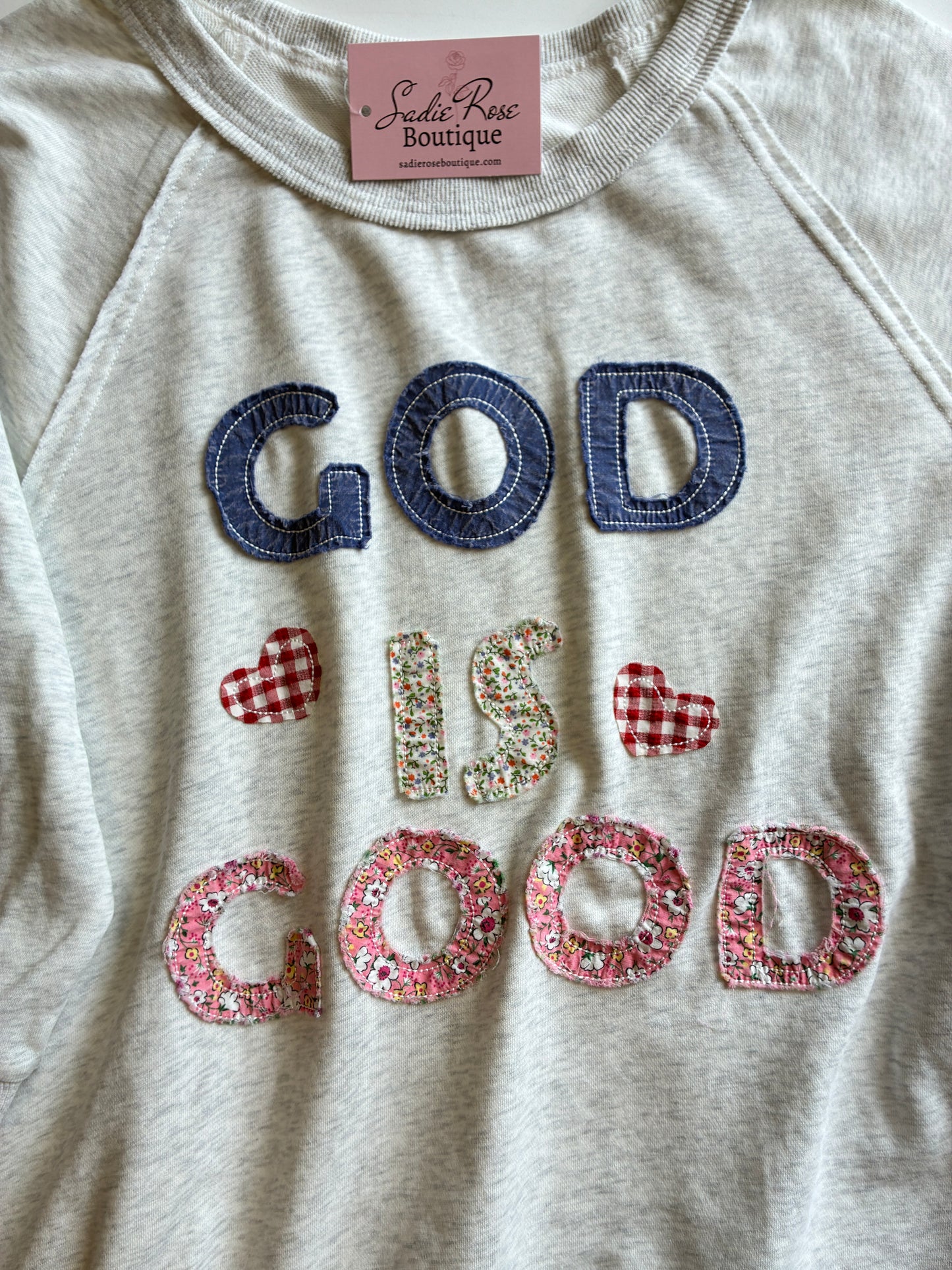 God Is Good Patchwork Sweatshirt