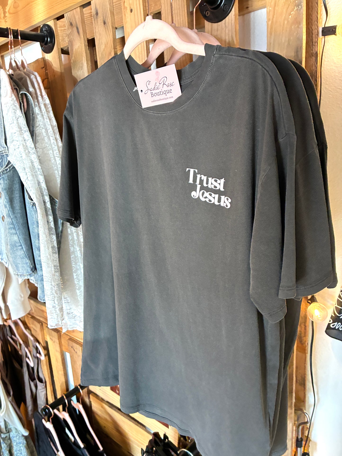 Charcoal Grey Trust Jesus Tee
