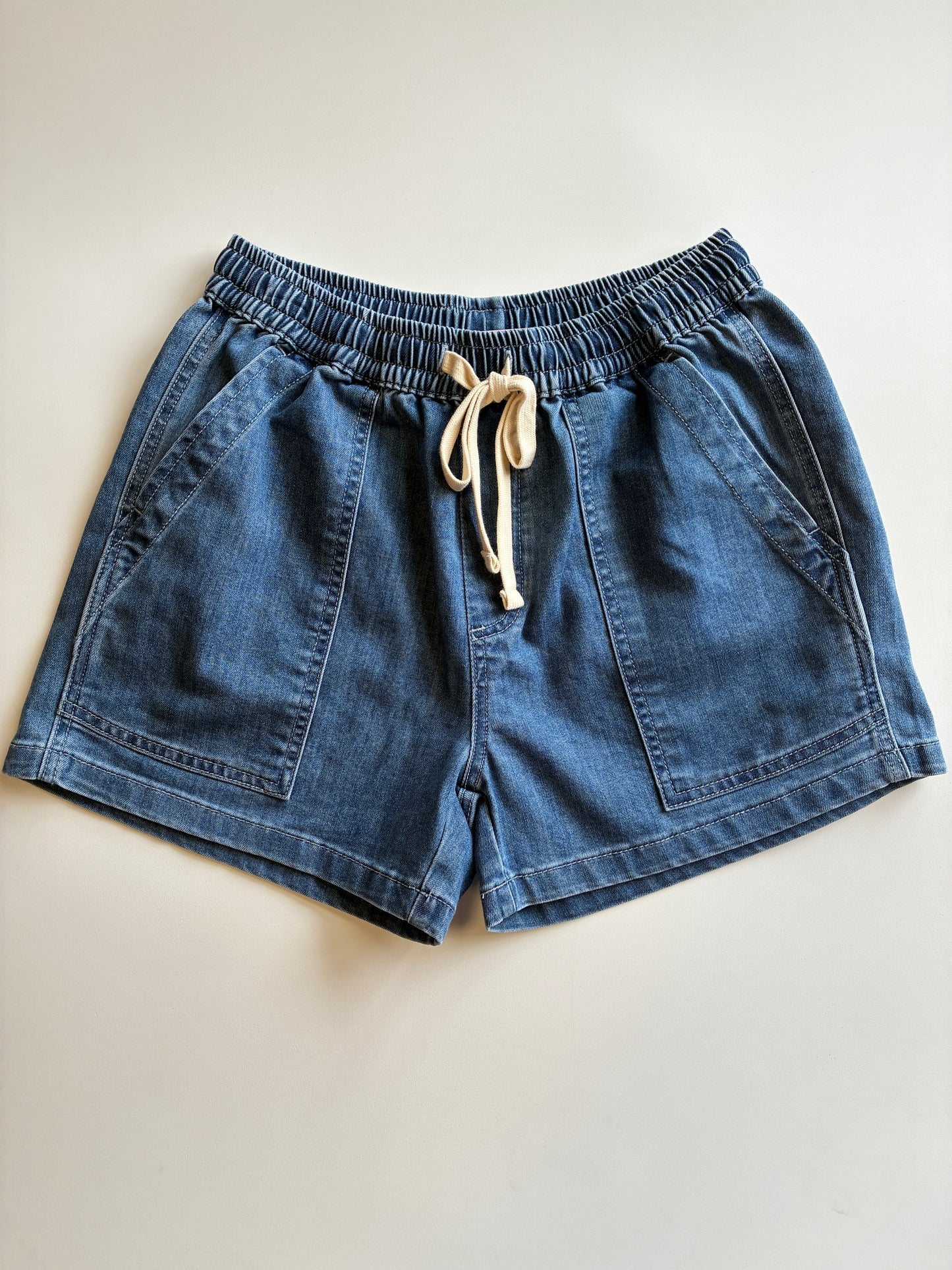 Indigo Drawstring Shorts