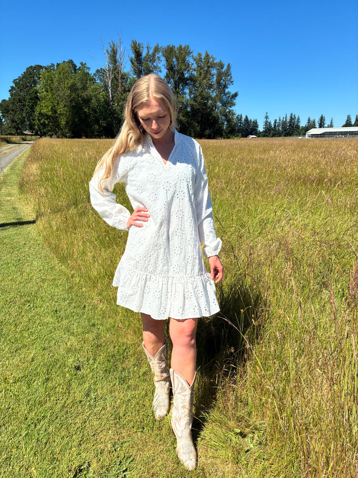 White Embroidered Dress