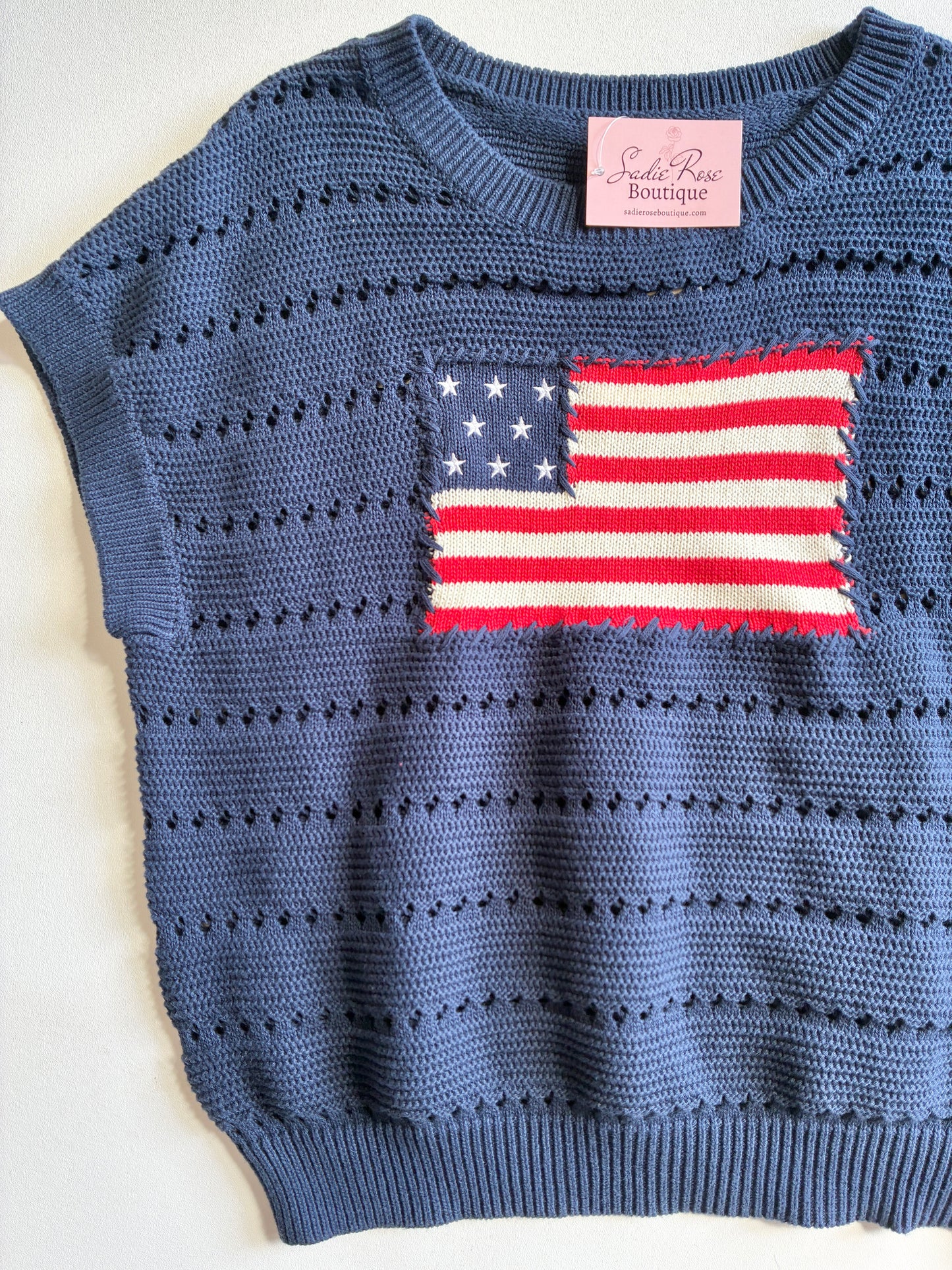 American Flag Knit Top