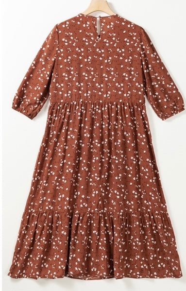 Floral Chestnut Dress