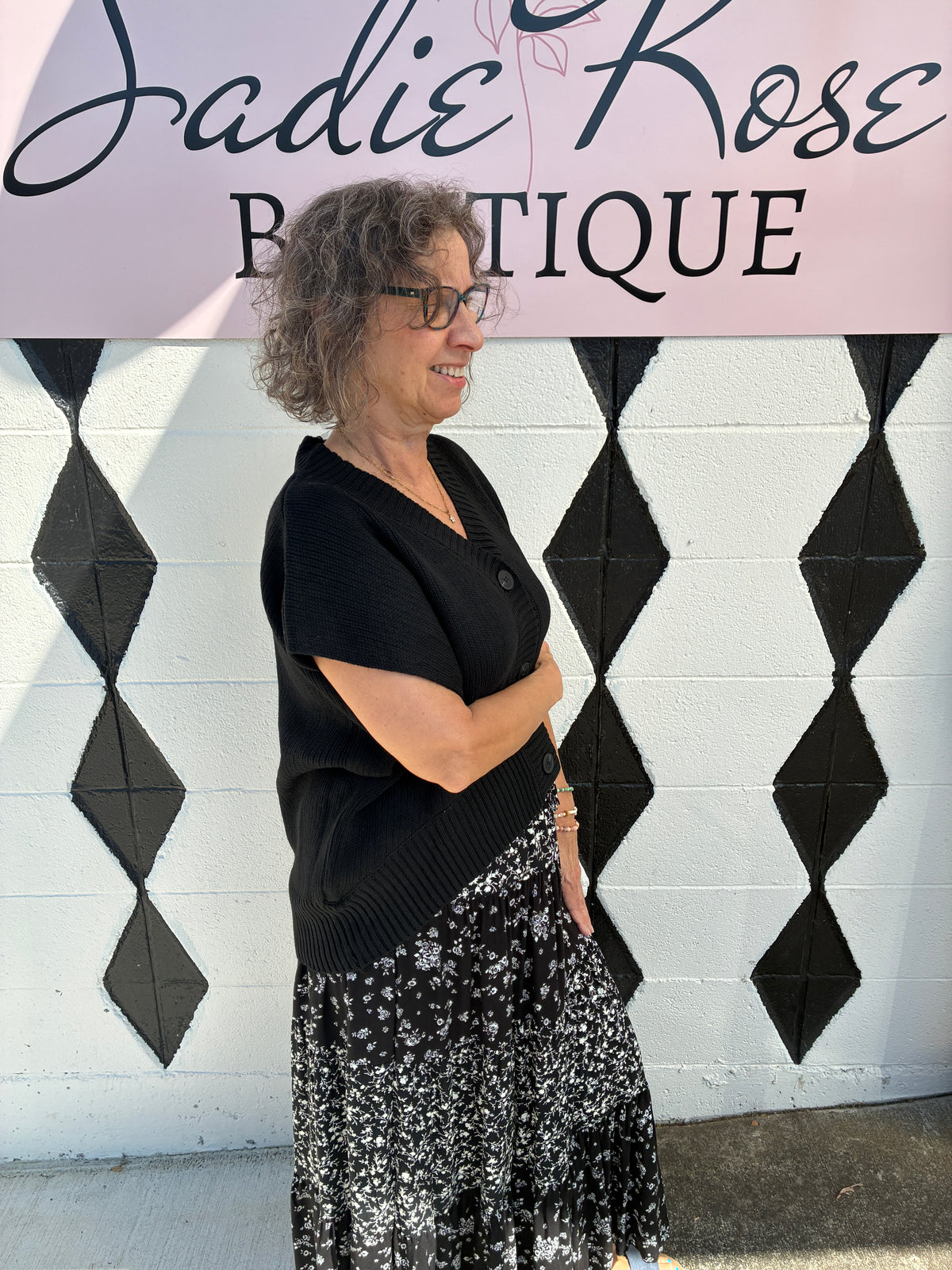 Black Button Sweater Vest