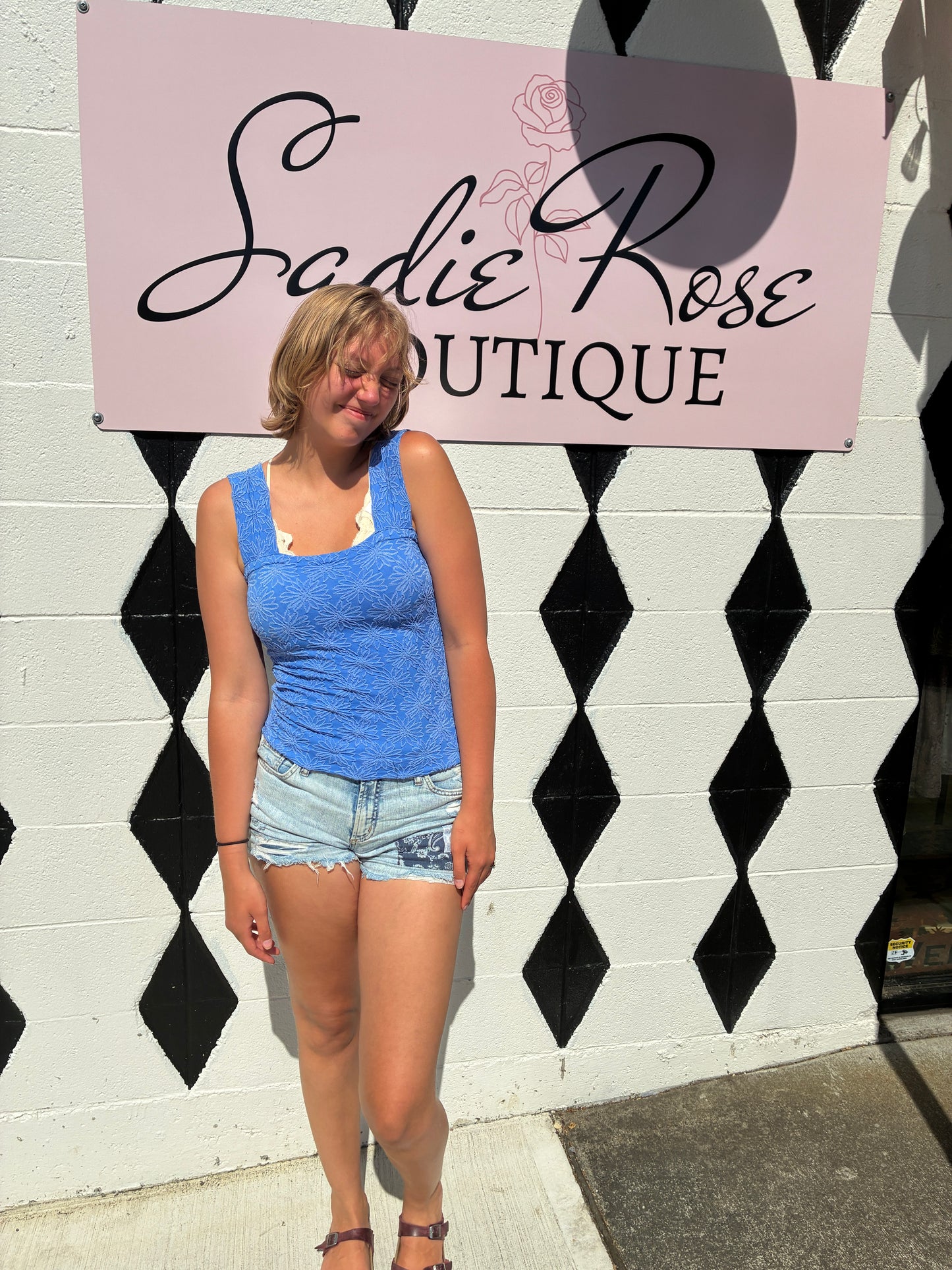 Floral Blue Seamless Tank