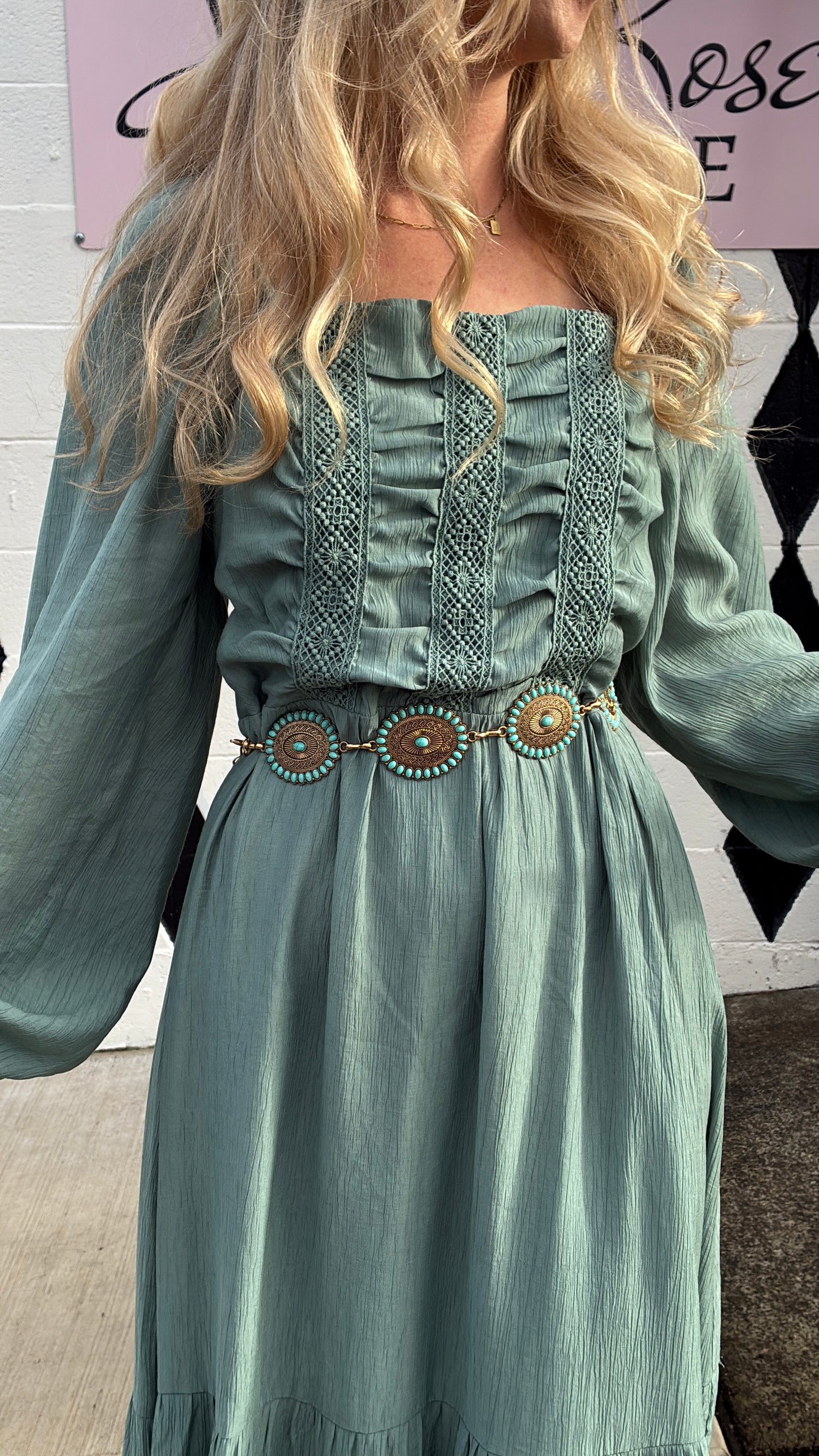 Sage Long Sleeve Dress