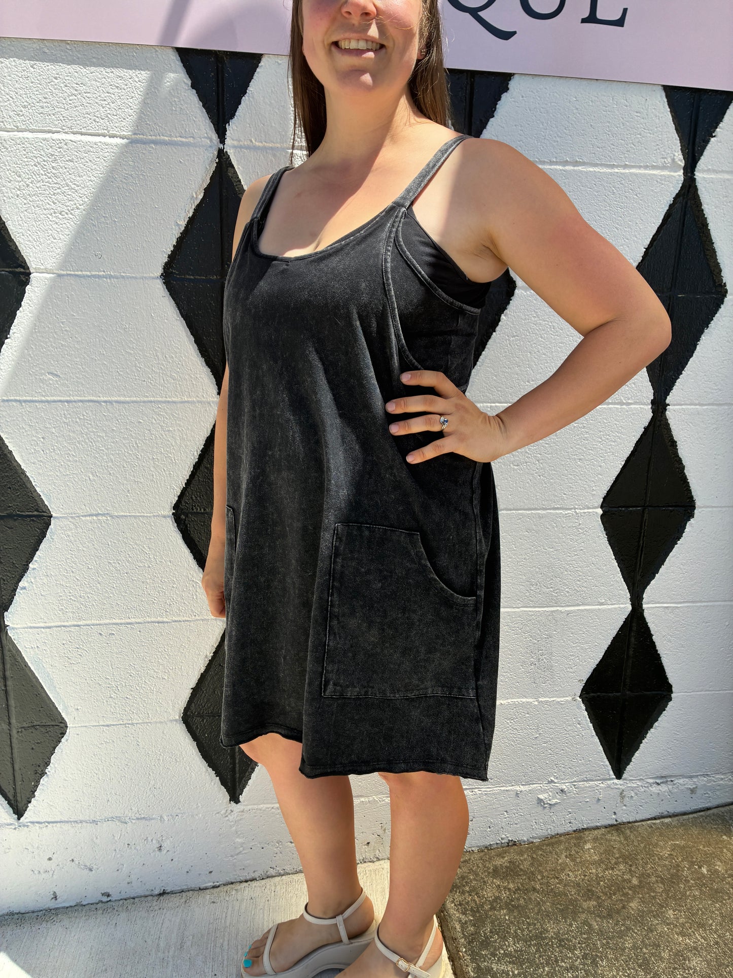 Charcoal Romper Dress